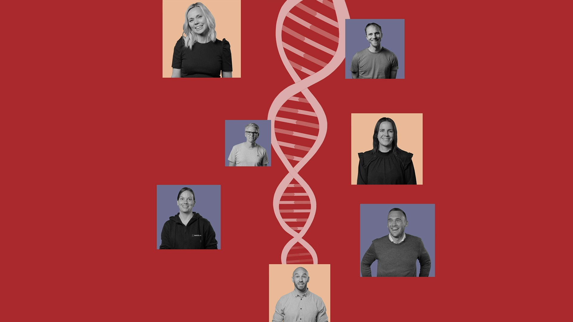 Illustration of profile images with DNA strand