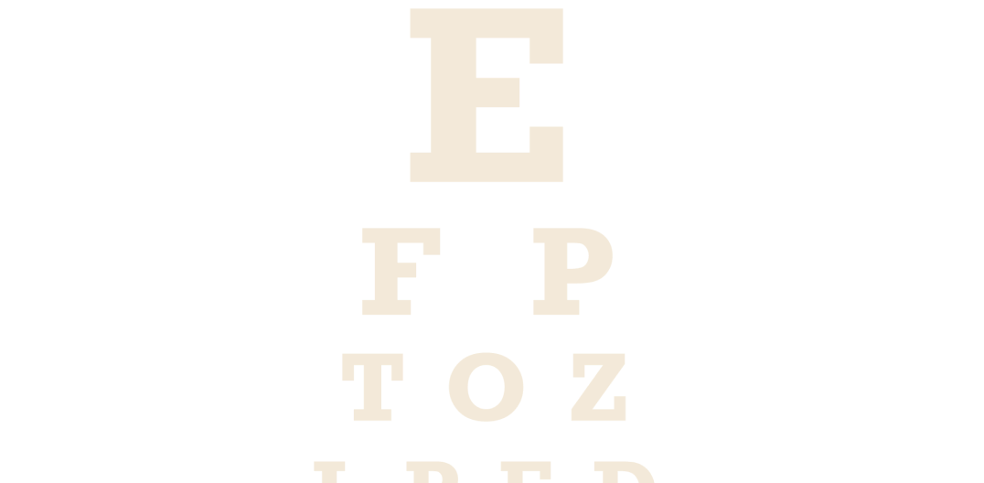 Illustration of an eye exam chart